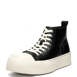 Women's Men's Platform High Top Sneakers - Black - Platform Sneakers - 46 B - Canvas - image 1