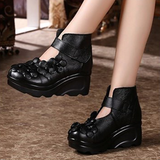 Funki Buys | Shoes | Women's Cute Red Flower Leather Wedges