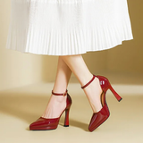 Women's Patent Leather Pointed Toe heels - Red - 12cm Heels - 42 B - Patent Leather - image 20