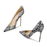 Women's Snake Skin Pattern High Stilettos - Pink/Black 1 - 12cm Heel / Stiletto Shoes - 46 B - PU Leather - image 14