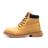 Men's Steel Cap Toe High-Top Work Boots - Black - 48 B - PU Leather - image 6