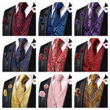 Men's 5 Pcs Fashion Silk Waistcoat Tie Sets - Burgundy - MJ-0024-0056 - 3XL - Silk/Rayon/Polyester - image 37