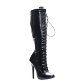 Women's 5 Inch Stiletto Knee High Boots - Black - Stiletto Boots - 15 B - PU Leather - image 3