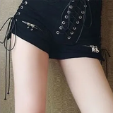 Women's Gothic Denim Summer Shorts - Black - Shorts - XXL - Polyester Denim - image 5