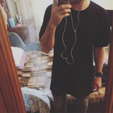Men's Gothic Short Sleeved Long T-Shirt - Black - Long Gothic T-Shirt - XXL - Cotton - image 16
