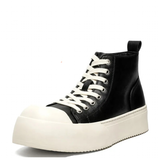 Women's Men's Platform High Top Sneakers - Black - Platform Sneakers - 46 B - Canvas - image 17
