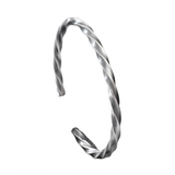 Men's Women's Nordic Twisted Bangle - Silver - AL20539 - Adjustable - Alloy/Silver Plated - image 3