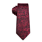 Men's 5 Pcs Fashion Silk Waistcoat Tie Sets - Burgundy - MJ-0024-0056 - 3XL - Silk/Rayon/Polyester - image 6