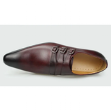 Men's Genuine Leather Pointed Toe Shoes - Wine Red - Dress Shoes - 50 B - Genuine Leather - image 16
