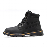 Men's Steel Cap Toe High-Top Work Boots - Black - 48 B - PU Leather - image 18
