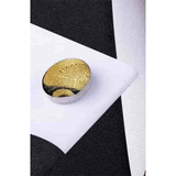Funki Buys | Neckties | Men's 3 Pcs Gold & Black Paisley Tie Set