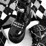 Women's Gothic Platform Cosplay Wedges - Black - Ankle Boots - 42 B - PU Leather - image 12