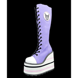 Women's Platform Canvas Wedge Sneakers - Black/White - Platform Sneakers - 46 B - Canvas - image 4
