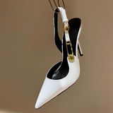 Women's Metallic Beaded High Slingbacks - Gold - 1 6129 / Slingbacks - 42 B - PU Leather - image 39