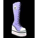 Women's Platform Canvas Wedge Sneakers - Black/White - Platform Sneakers - 46 B - Canvas - image 6