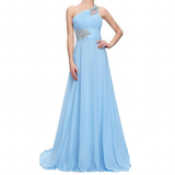 Women's Crystal Beaded Chiffon Dress - Sky Blue - Dress - 26W - Polyester/Chiffon - image 3