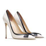 Women's Faux Leather Bow Knot Stilettos - Apricot - 1 / Suede / 12cm - 45 B - PU Leather - image 30
