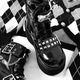 Women's Gothic Platform Cosplay Wedges - Black - Ankle Boots - 42 B - PU Leather - image 5