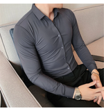 Men's Slim Fit British Style Dress Shirt 7XL - Royal Blue - Slim Fit Dress Shirt - 7XL - Polyester - image 15