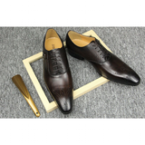 Men's Luxury Leather Brogue Dress Shoe - Auburn - Men's Dress Shoe - 48 B - Genuine Leather - image 20
