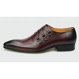 Men's Genuine Leather Pointed Toe Shoes - Wine Red - Dress Shoes - 50 B - Genuine Leather - image 17