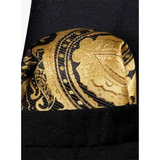Funki Buys | Neckties | Men's 3 Pcs Gold & Black Paisley Tie Set