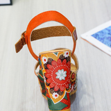 Women's Floral Platform Wedge Sandals - Black - Retro Print Wedges - 42 B - PU Leather - image 26
