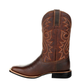 Men's Mid-calf Embroidered Cowboy Boot - Brown - Cowboy Boots - 48 B - PU Leather - image 3