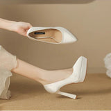 Women's Elegant Satin High Heel Pumps - Pink - 1 / 12cm Heel - 41 B - PU Patent Leather - image 29