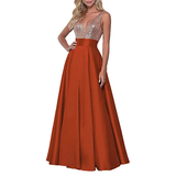 Women's Satin Sequin Evening Dress - Rose Gold - Evening Dress - US22 - Satin/Sequin - image 28