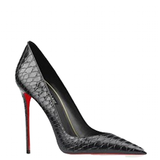 Women's Red Sole Snake Print Stilettos - Black - 1 / 12cm Stiletto - 46 B - PU Suede Leather - image 6