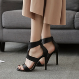 Women's High Summer Stiletto Sandals - Brown - Strappy Sandals - 43 B - PU Leather - image 9