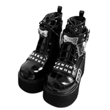 Women's Gothic Platform Cosplay Wedges - Black - Ankle Boots - 42 B - PU Leather - image 11