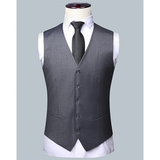 Men's High Quality 3 Pcs Formal Dress Suit - Grey - 1 / 3 Pcs Suit - M (EUR XXS) - Polyester - image 6