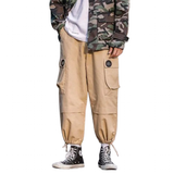 Men's Loose-Fitting Cargo Track Pants - Black - 5XL - Polyester - image 28