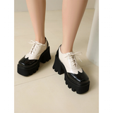 Women's British Walker Chunky Platforms - Black/Beige - Platform Chunky Shoes - 43 B - PU Patent Leather - image 5
