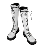 Women's Patent Buckle Strap Lace Up Boot - White - Boot - 42 B - PU Patent Leather - image 34