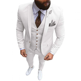 Men's Formal Wedding Attire 3 Pcs Slim Fit - Ivory - 3 Pcs Slim Suit - 5XL - Linen - image 18