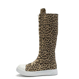 Women's Streetwear Lace Up Canvas Boots - Leopard - High Top Sneaker - 43 B - Canvas - image 27