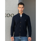 Men's Mock Neck Button Knit Cardigan - Khaki - Mock Neck Cardigan - Size XXL 88-95 kg - Cotton - image 4