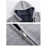 Men's Cashmere Zip Up Hooded Sweater - Black - Hoodie Jacket - 4XL - Polyester - image 16
