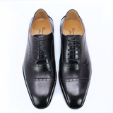 Men's Elegant Leather Oxford Brogue Shoe - Black - Formal Shoes - 12 B - Genuine Leather - image 20