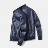 Men's Thin Faux Leather Bomber Jacket - Black - Thin Bomber Jacket - 7XL - PU Leather - image 9