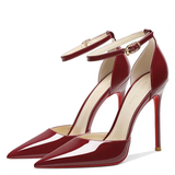 Women's Patent Leather High Heel Stilettos - Wine Red - 1 / 12cm Heel - 45 B - Genuine Patent Leather - image 1