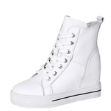 Women's Canvas High Rise Ankle Sneaker - White - Lace Up - 7 B - Canvas - image 45