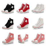 Women's Canvas Elevator Platform Sneaker - Black - Platform Sneakers - 43 B - Canvas - image 36