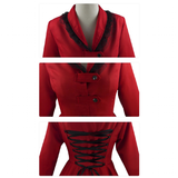 Women's Vintage Gothic Jacket Dress - Black/Red - 1 / Jacket Dress - 5XL - Polyester - image 11