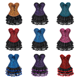 Women's Victorian Corset Dress 2Pcs Set - Black - 1 / Corset / Black Skirt - 6XL - Polyester - image 34