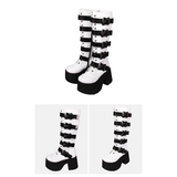 Women's Harajuku Wide Buckle Boots - Black - Matte / Cross Boots - 46 B - PU Leather - image 12