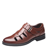 Men's Closed Toe Buckle Strap Sandals - Brown - Sandals - 48 B - PU Leather - image 24